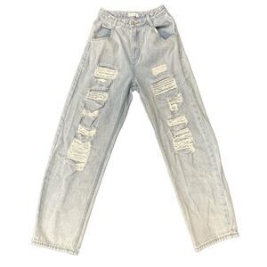 Dance & Marvel Denim Jeans Light Wash Distressed Loose Fit Women’s Size Small